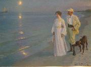 Peder Severin Kroyer Artist and his wife oil painting